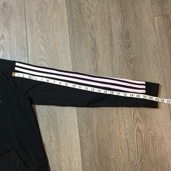 NWT Adidas Women's Track Jacket M Black Pink 3-Stripes Full Zip Logo Primegreen - Picture 6 of 8